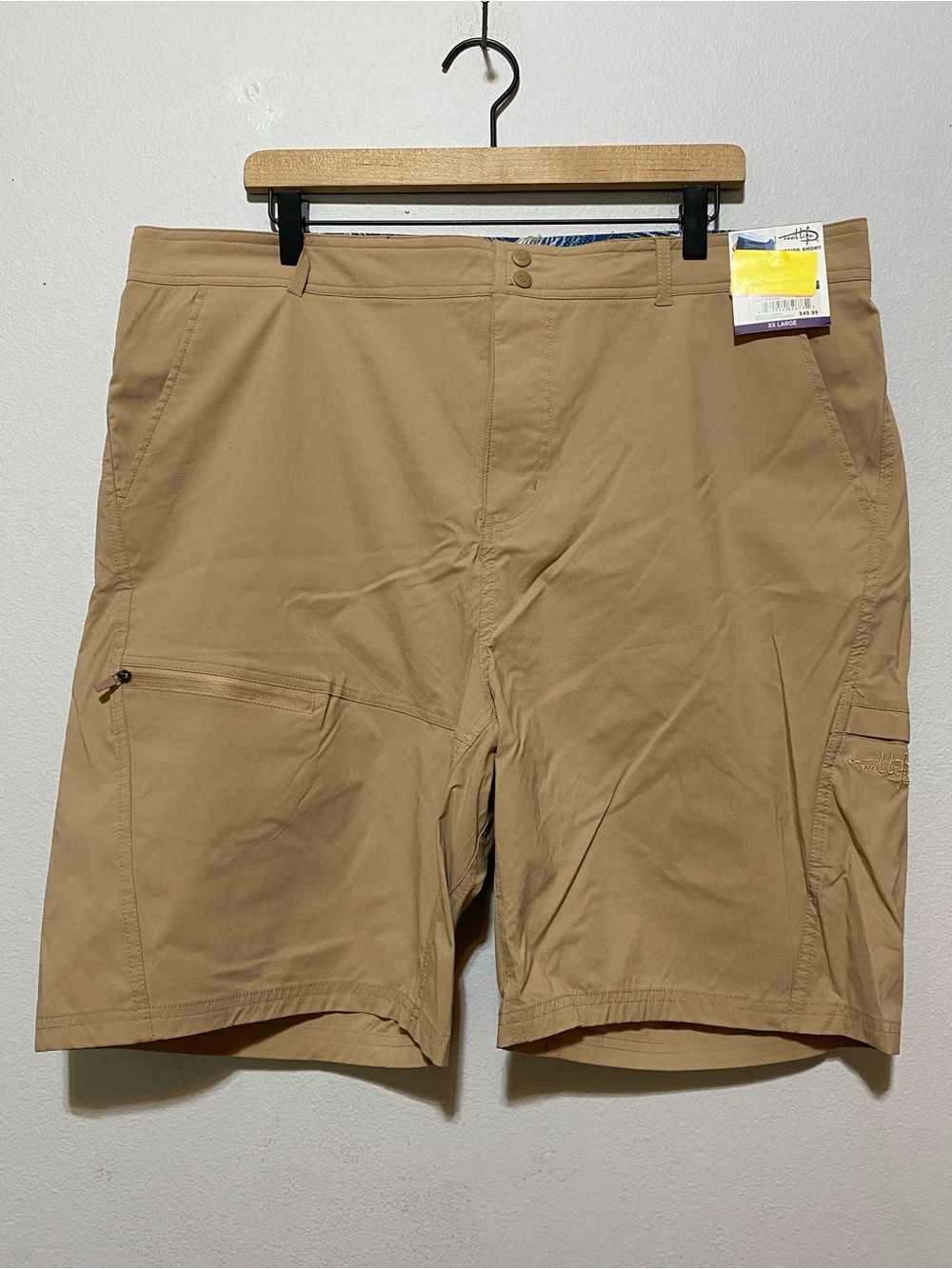 Reel Life NWT RipTide Short Men's XXL 2XL Shorts Tan Stretch Natural Quick Dry